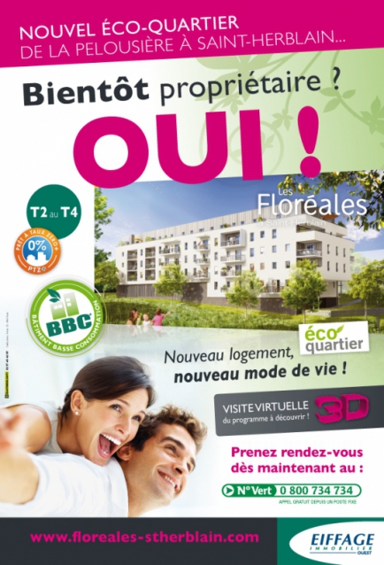 Annonce-presse pour Les Floréales à Saint-Herblain - Eiffage Immobilier