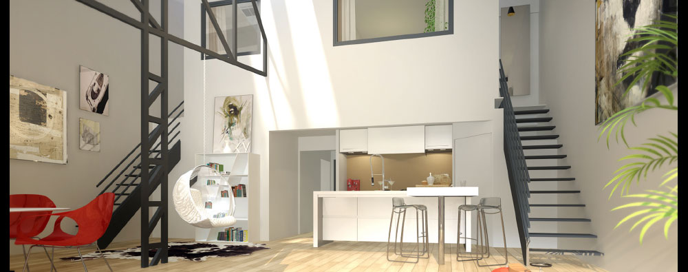 Esprit Loft à Brest vue intérieure