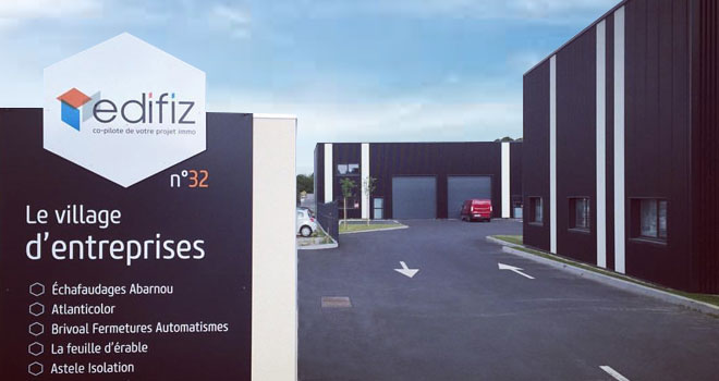 Entrée d'un village d'entreprises Edifiz